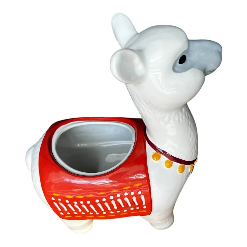 Threshold Stoneware Llama Cookie Jar Boho Kitchen Storage Farmhouse Decor No Lid